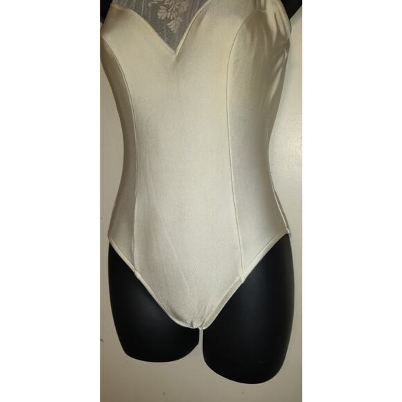Vintage Jantzen White Swimsuit Womens SMALL Bridal Quiet Luxury Beach Vacation - Picture 4 of 16